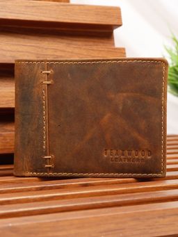 Teakwood - Men'S Tan Leather Two-Fold Wallet