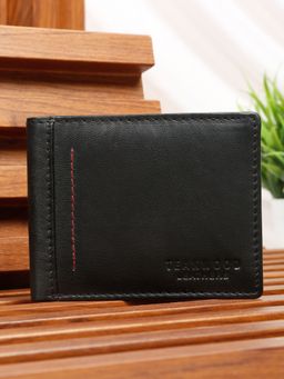 Teakwood - Men’S Classic Two-Fold Black Leather Wallet