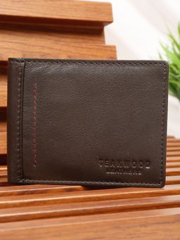 Teakwood - Men’S Classic Two-Fold Dark Brown Leather Wallet