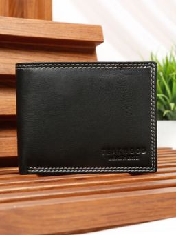 Teakwood - Men’S Classic Bifold Black Leather Wallet