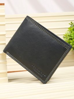 Teakwood - Men’S Classic Bifold Navy Leather Wallet