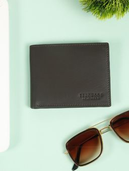 Teakwood - Men'S Solid Brown Leather Bi-Fold Wallet