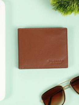 Teakwood - Men'S Solid Brown Leather Bi-Fold Wallet