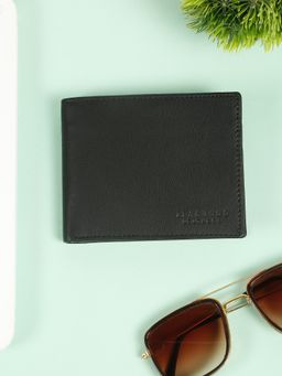 Teakwood - Men'S Black Two-Fold Leather Wallet