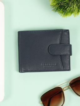 Teakwood - Men'S Solid Dark Brown Leather Bi-Fold Wallet with Snap Button Closure