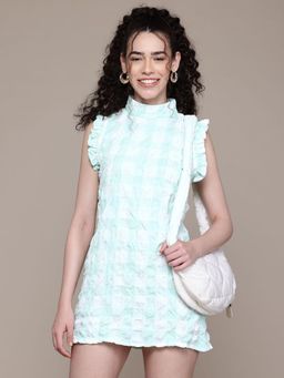 Freehand - Women Blue Fitted Textured Bodycon Dress