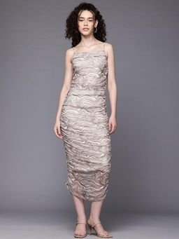 Freehand - Women White Fitted Two Tone Slip Midi Dress