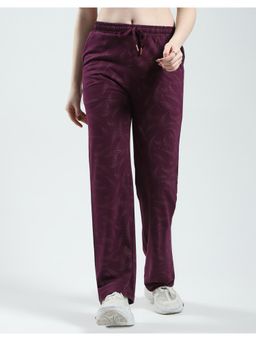 Monte Carlo - Womens Wine Printed Regular Fit Pant