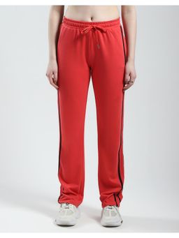 Monte Carlo - Womens Red Solid Regular Fit Pant