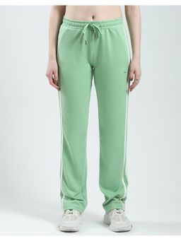 Monte Carlo - Womens Green Solid Regular Fit Pant