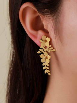 Salty - Gold Aurelia Blossom Trail Drop Earrings