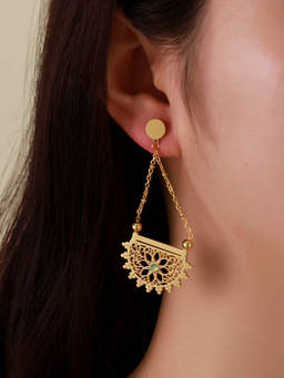 Salty - Aurelia Filigree Green Stone Drop Earrings