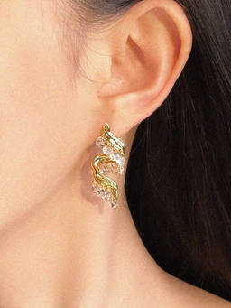 Salty - Golden Wavelet Spark Drop Earrings