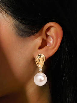 Salty - Celeste Pearl Petal Drop Earrings