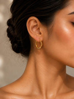 Salty - Brown Lustre Accent Hoop Earrings
