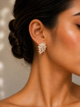 Salty - White Chrysanthemum Bloom Drop Earrings