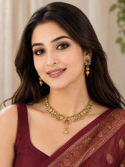 OOMPH - Multi-Color Matte Gold Plated Jewellery Set