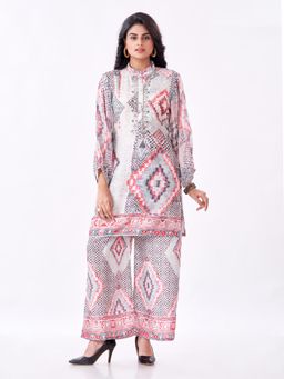 Amchoor - Women Grey Muslin Geometric Kurta with Pant