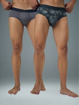 Technosport - Green & Grey Men Printed Pack of 2 ELASTO LITE Briefs (Pack of 2)