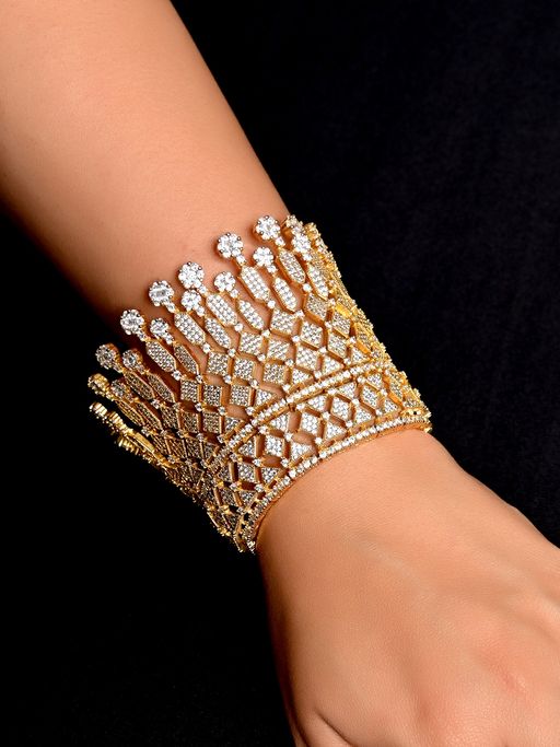 Diamond Hand Bracelet For Girls Buy AG'S Kinjal Broad Golden