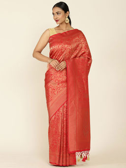 Soch - Woven Design Art Silk Saree with Unstitched Blouse