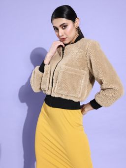 ANVI Be Yourself - Women Fur Wintercoat Jacket With Patch Pocket