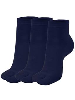 NEXT2SKIN - Women's Ankle Length Cotton Thumb Socks -NavyBlue (Pack of 3)