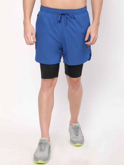 Dida - Blue Men Stretchable Regular Fit Multi-Purpose Flagship Sports Short