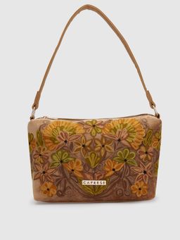 Caprese - Tresna Embroidery Crossbody Fawn Handbag (M)
