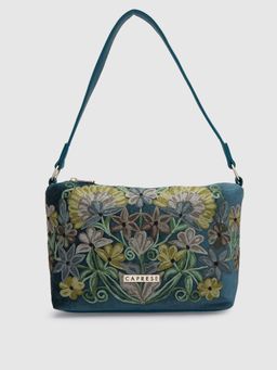Caprese - Tresna Embroidery Crossbody Teal Handbag (M)