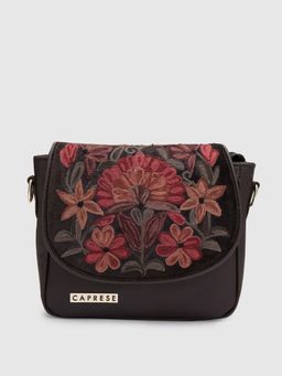 Caprese - Tresna Embroidery Sling Dark Brown Sling Bag (L)