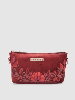 Caprese - Tresna Embroidery Sling Maroon Sling Bag (S)