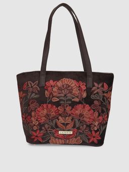 Caprese - Tresna Embroidery Tote Brown Bag (L)