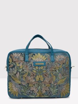Caprese - Tresna Embroidery Laptop Tote Teal Bag (L)