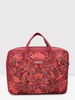 Caprese - Tresna Embroidery Laptop Tote Maroon Bag (L)