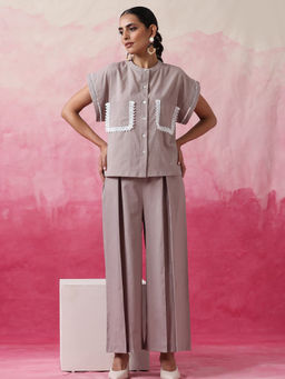 Label Hans - Grey Solid Co-Ord Set