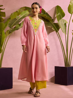Label Hans - Pink Gulabi Noor Kurta with Pant