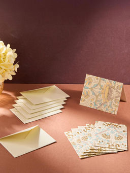 Fabindia - Cream Paper Aariana Gift Cards (Pack of 6)