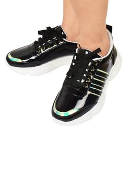 XE Looks - Shiny Design Chunky Sole Casual Sneakers