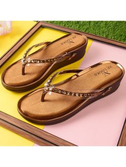 XE Looks - Graceful And Modern Stone Embellished Platform Slippers