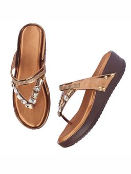 XE Looks - Contemporary Design Attractive Stone Embellished Comfortable Platform Slippers