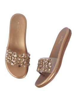 XE Looks - Elegant Stone Studded Fancy And Comfortable Flat Slippers