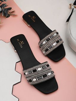 XE Looks - Elegant And Stylish Beaded Flat Slippers