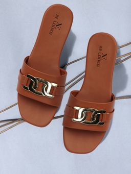 XE Looks - Buckle Design Effortless Soft and Comfortable Casual Flats Slippers