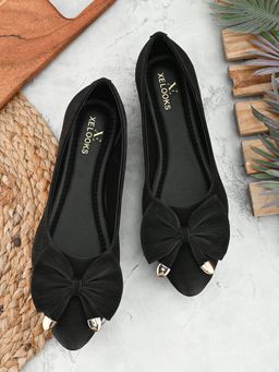 XE Looks - Tipped Bow With Elegant Design Flat Ballerinas