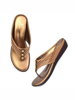 XE Looks - Graceful And Eye-Catching Lazer Design Studded Comfort Flat Slippers