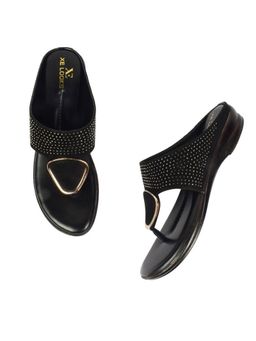 XE Looks - Chic and Timeless Siroski with Buckle Design Cushion Flat Slippers