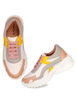 XE Looks - Stylish And Hip Vegan Leather Multicolor Sneakers