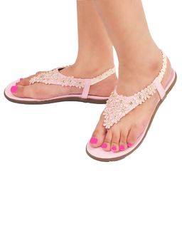 XE Looks - Chic and Elegant Flowery Design Comfortable Flat Sandals