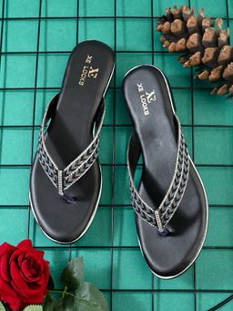 XE Looks - Classic and Graceful Siroski Design Comfortable Fashion Flat Slippers